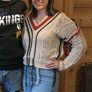 Taupe Distressed Chunky Sweater